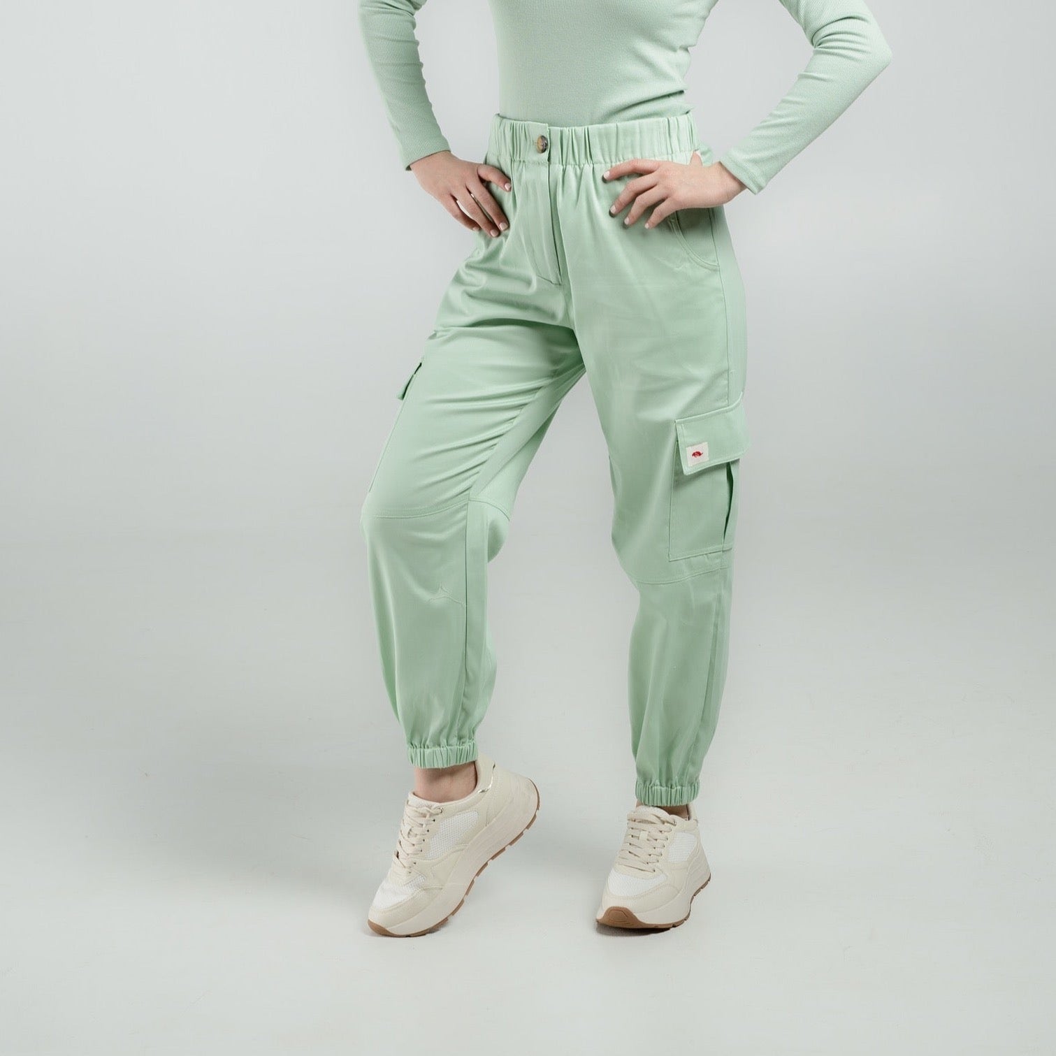 Solid Flap Pocket Cargo Pants  Cargo pants outfit, Green cargo pants  outfit, Mint green pants