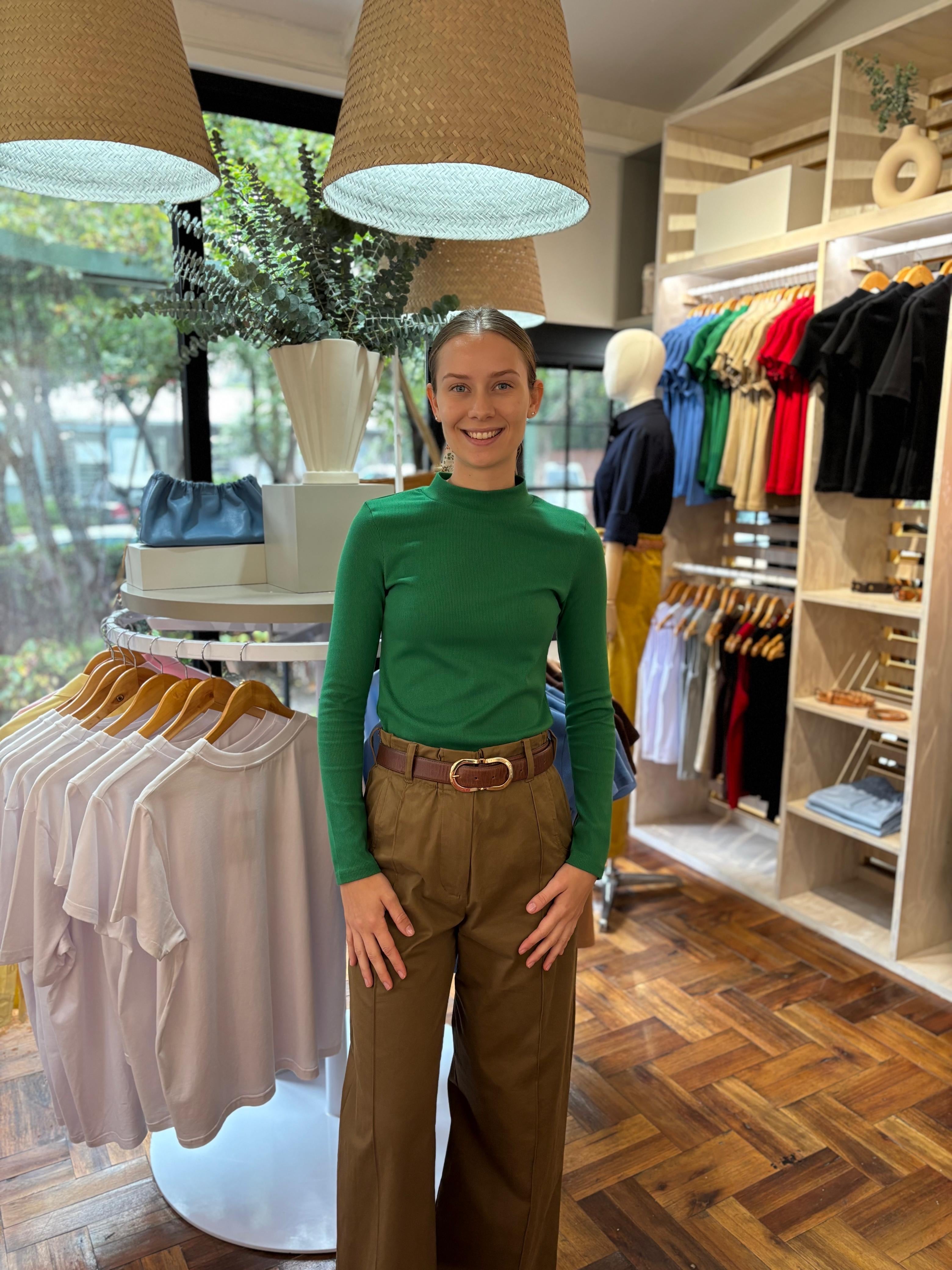 Long sleeve mock neck - green