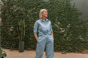 Cotton poplin shirt - sky blue