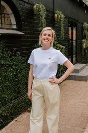 Cotton poplin pants - yellow