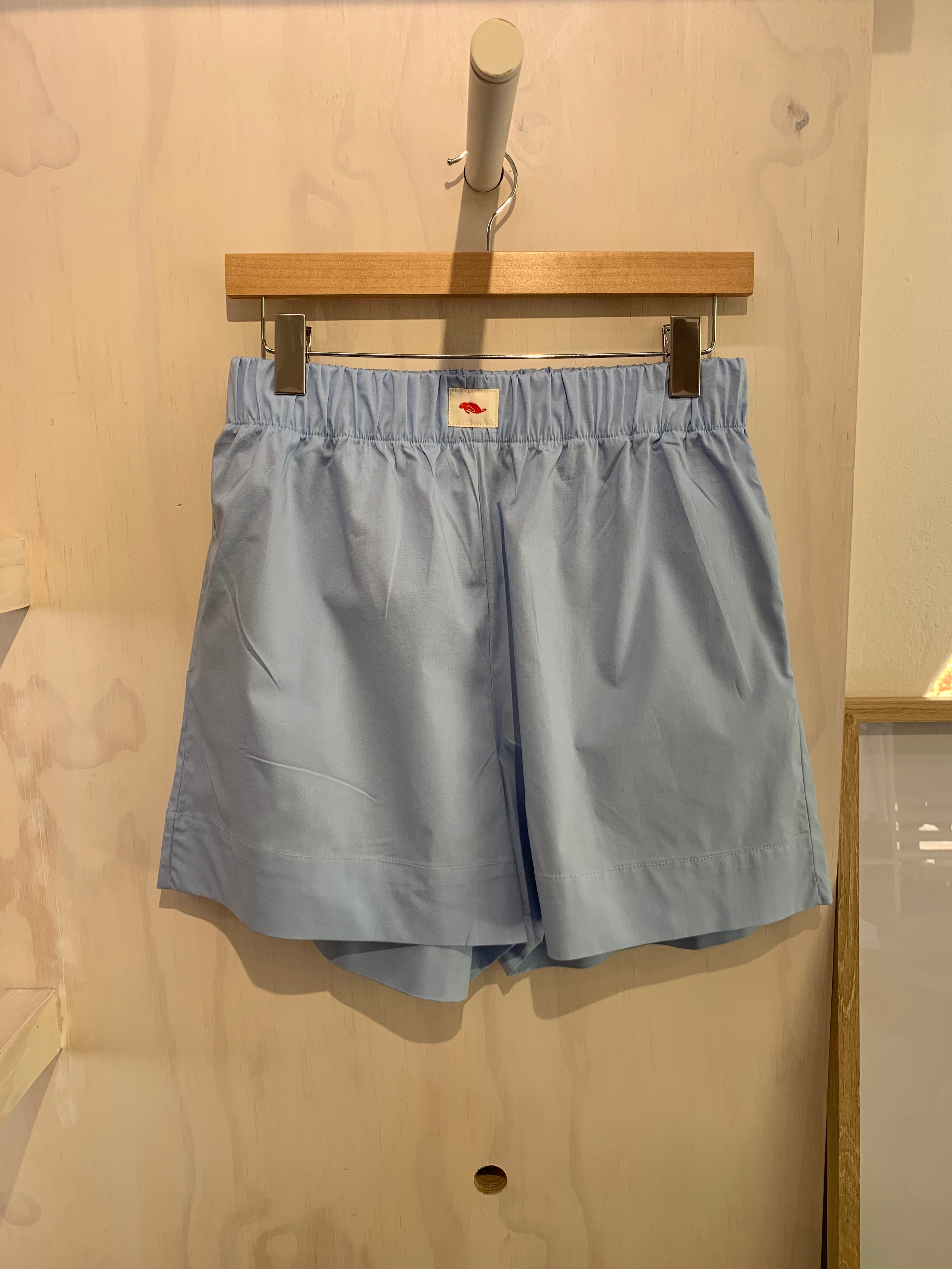 Cotton poplin shorts - sky blue