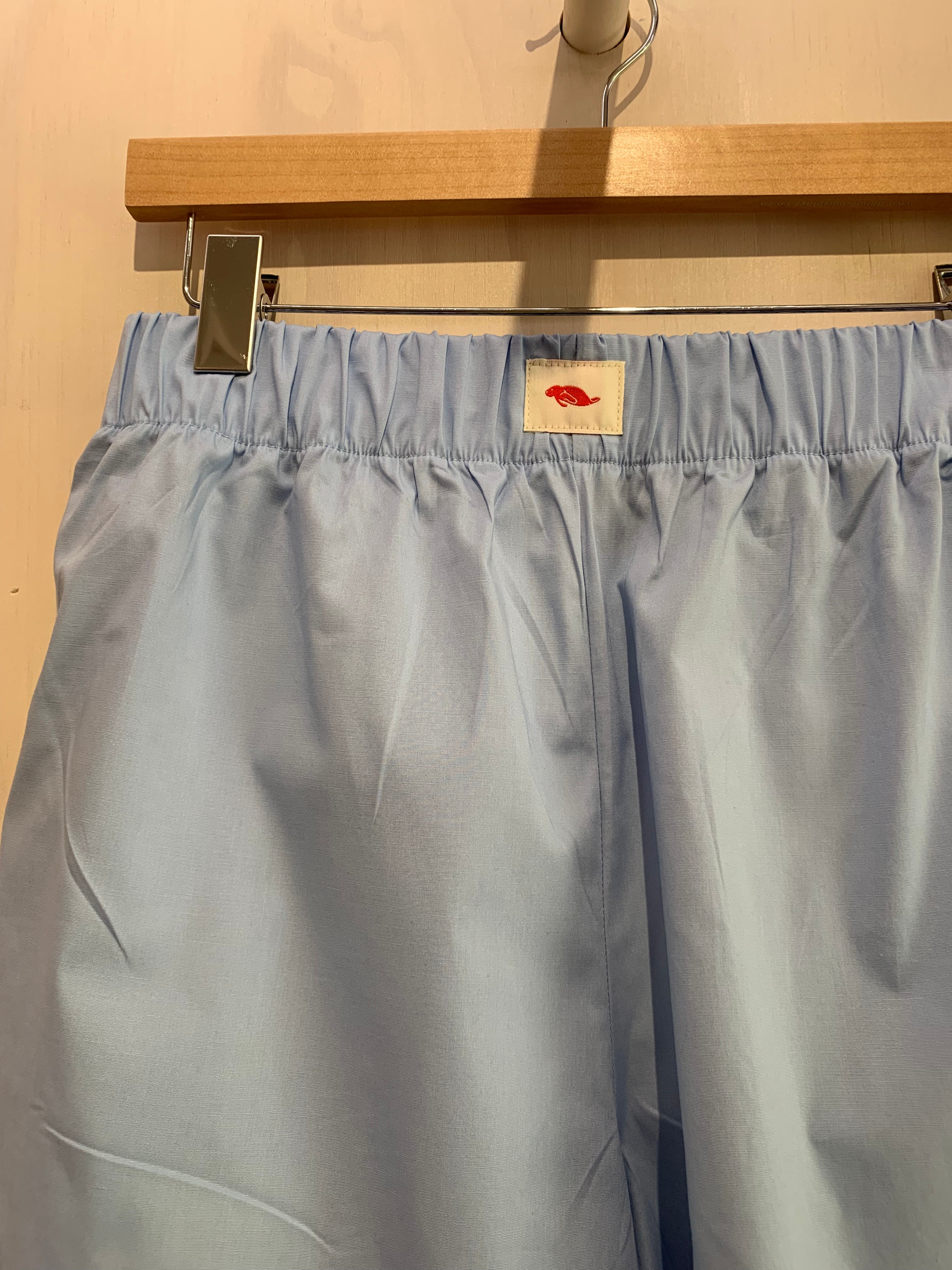Cotton poplin shorts - sky blue