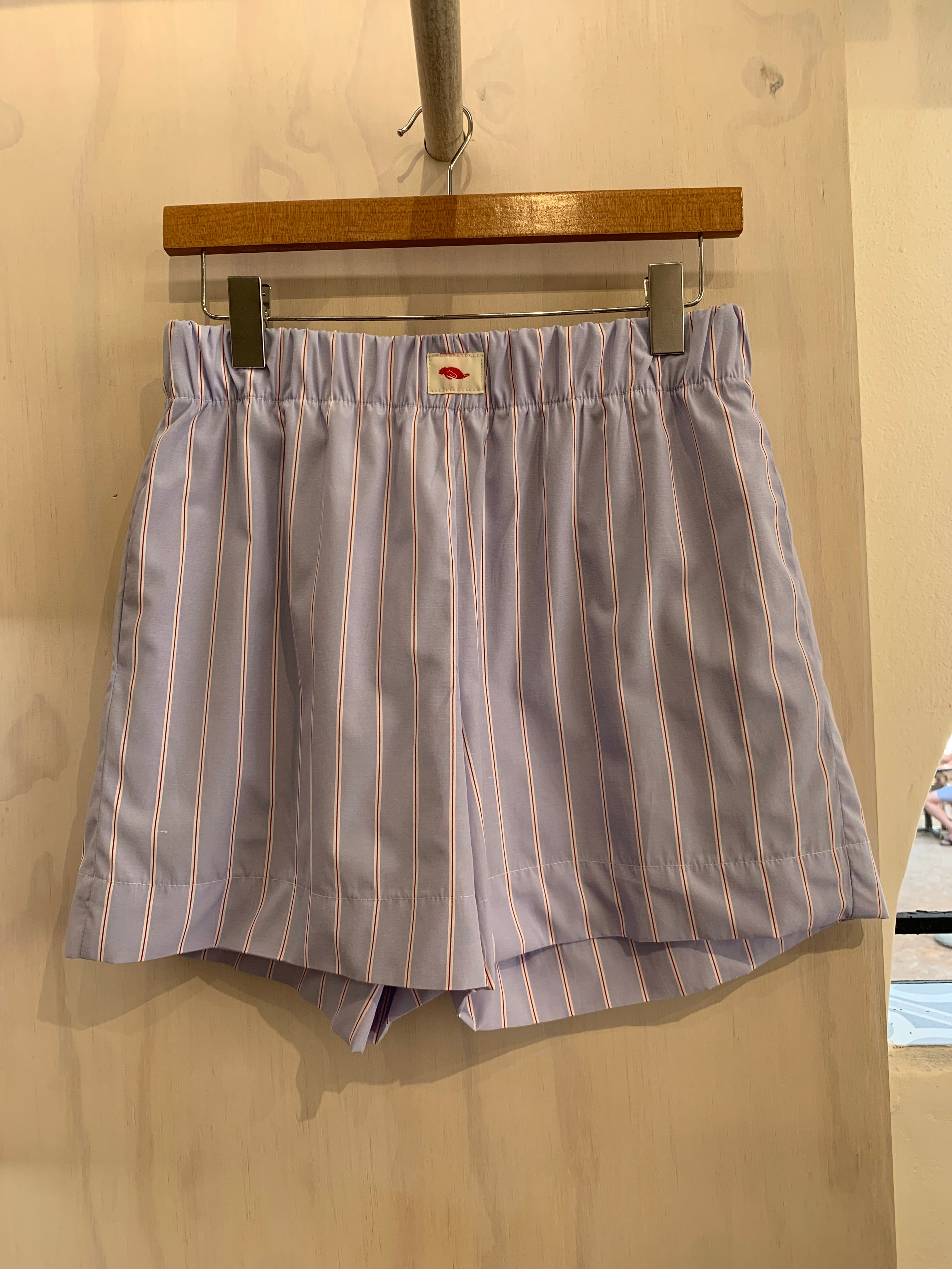 Striped shorts - blue, white and red