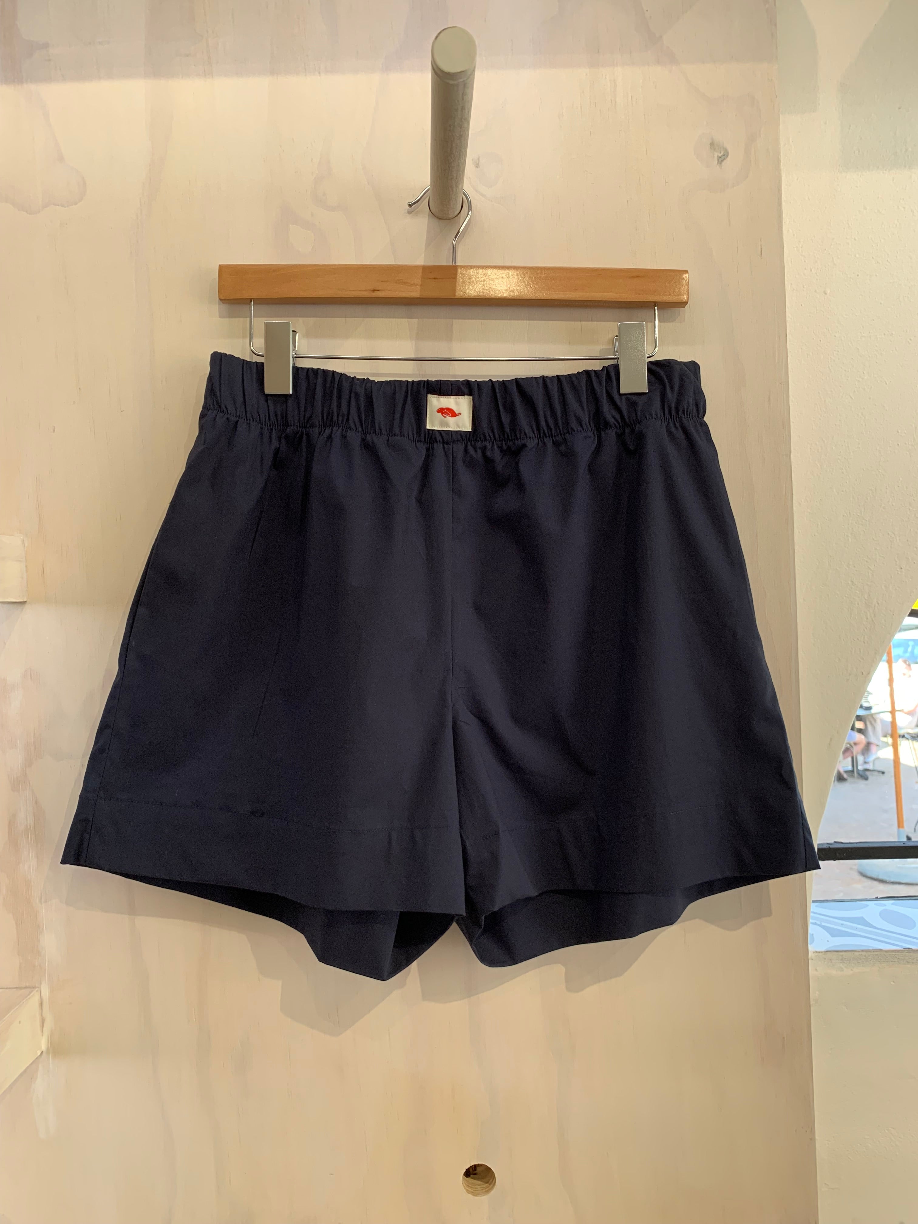 Cotton poplin shorts - navy