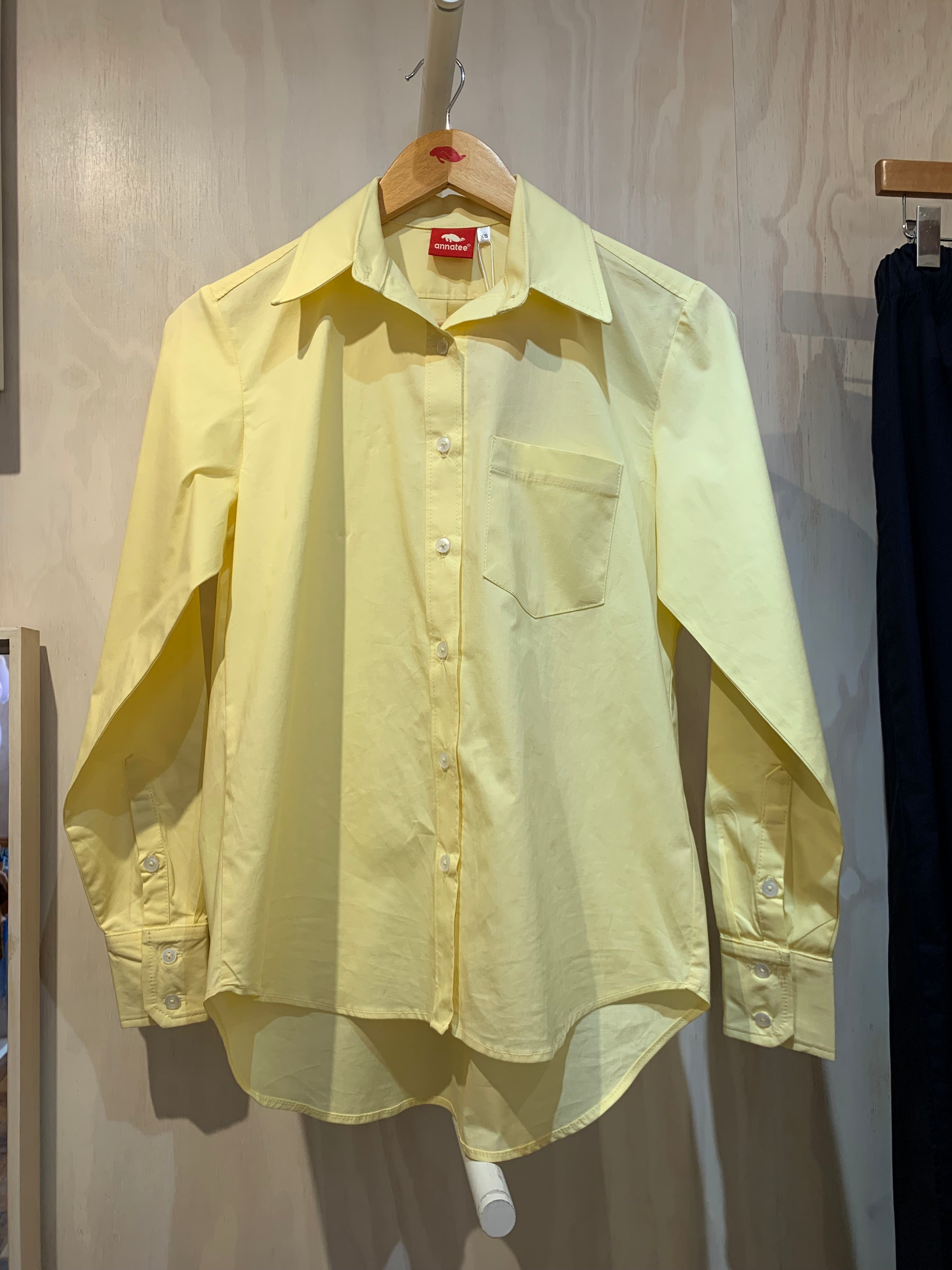 Cotton poplin shirt - yellow