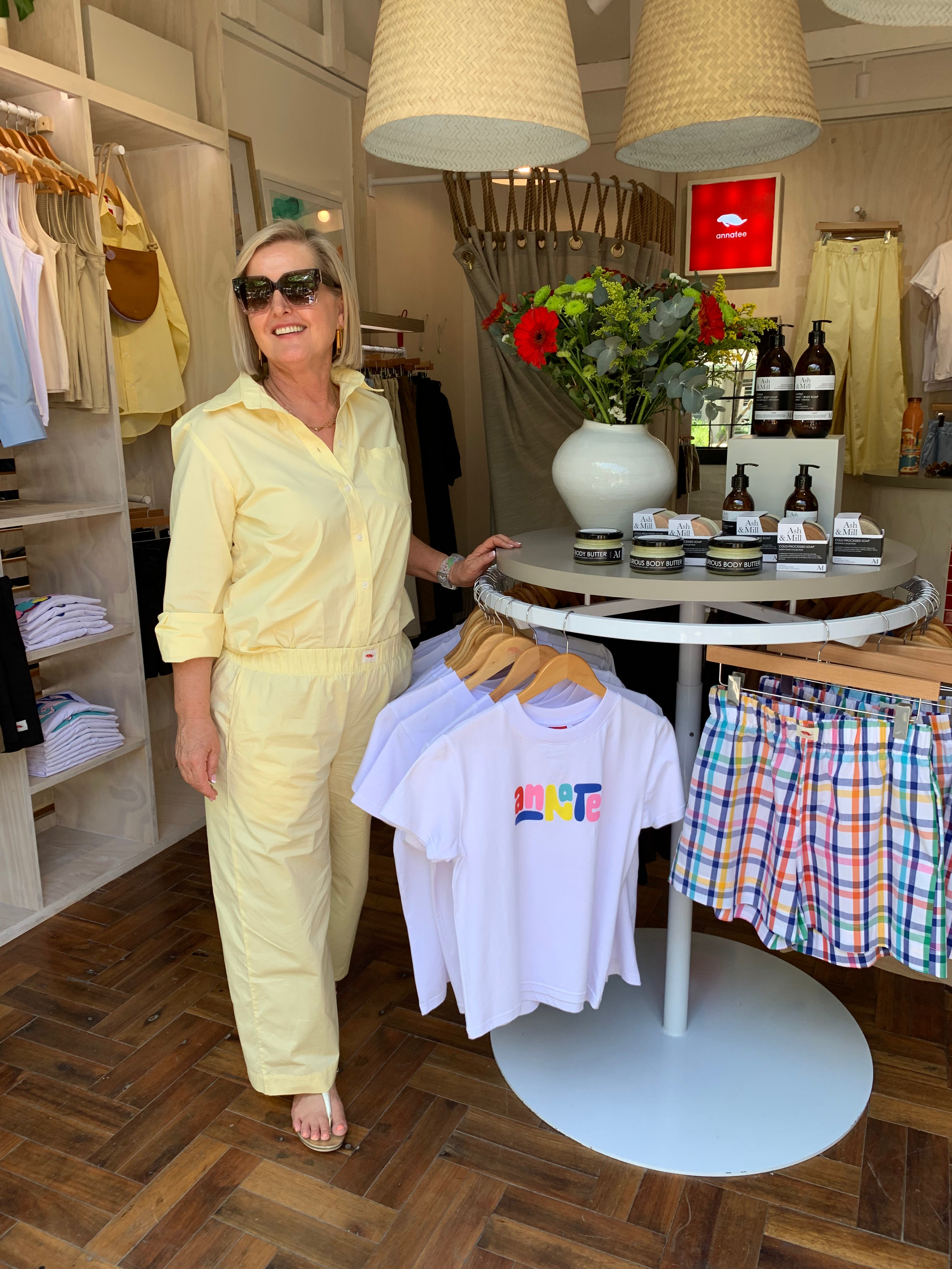 Cotton poplin shirt - yellow