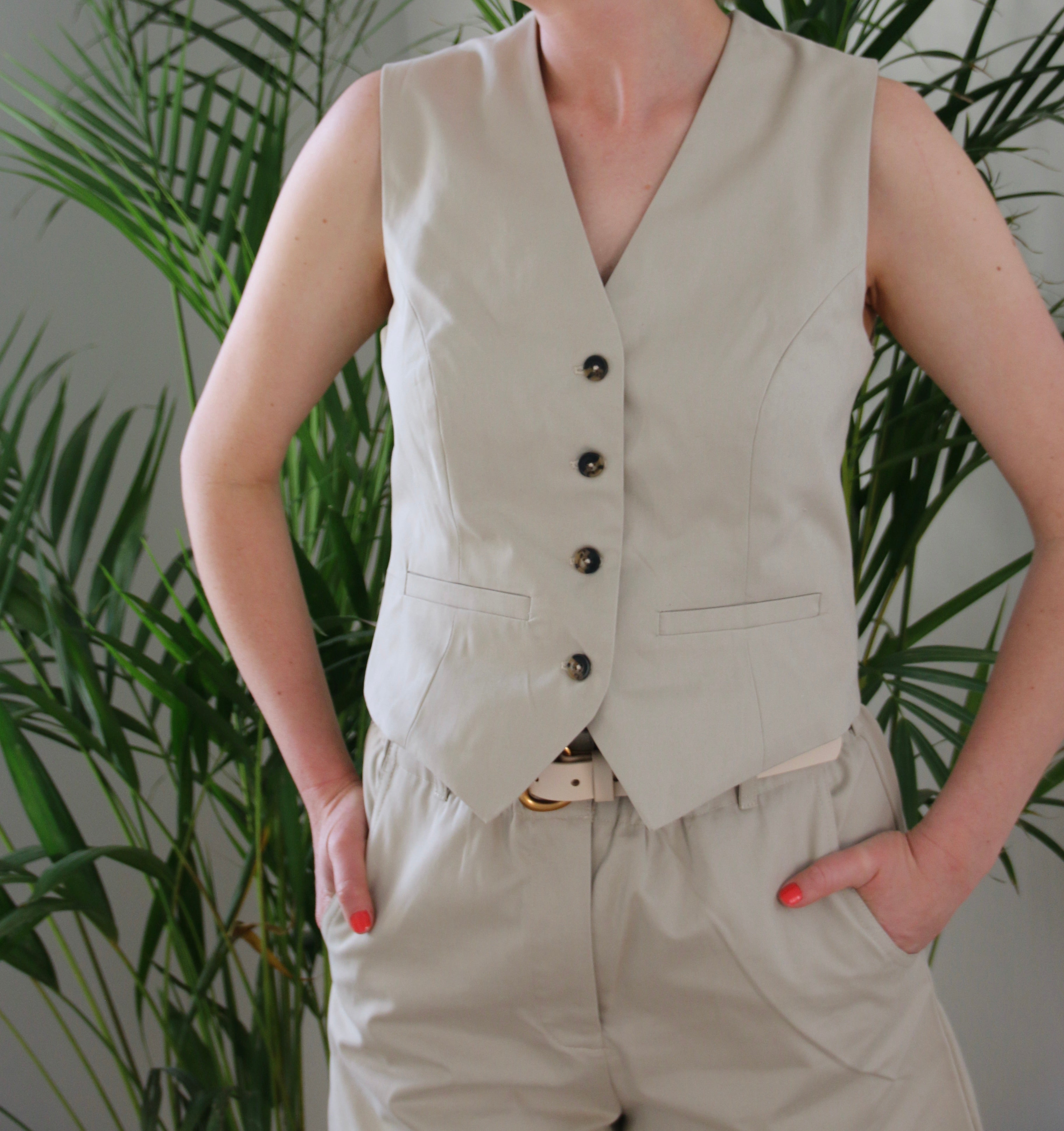 Waistcoat beige deals