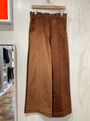 Wide leg pants - brown corduroy