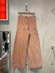 Wide leg pants - peach corduroy